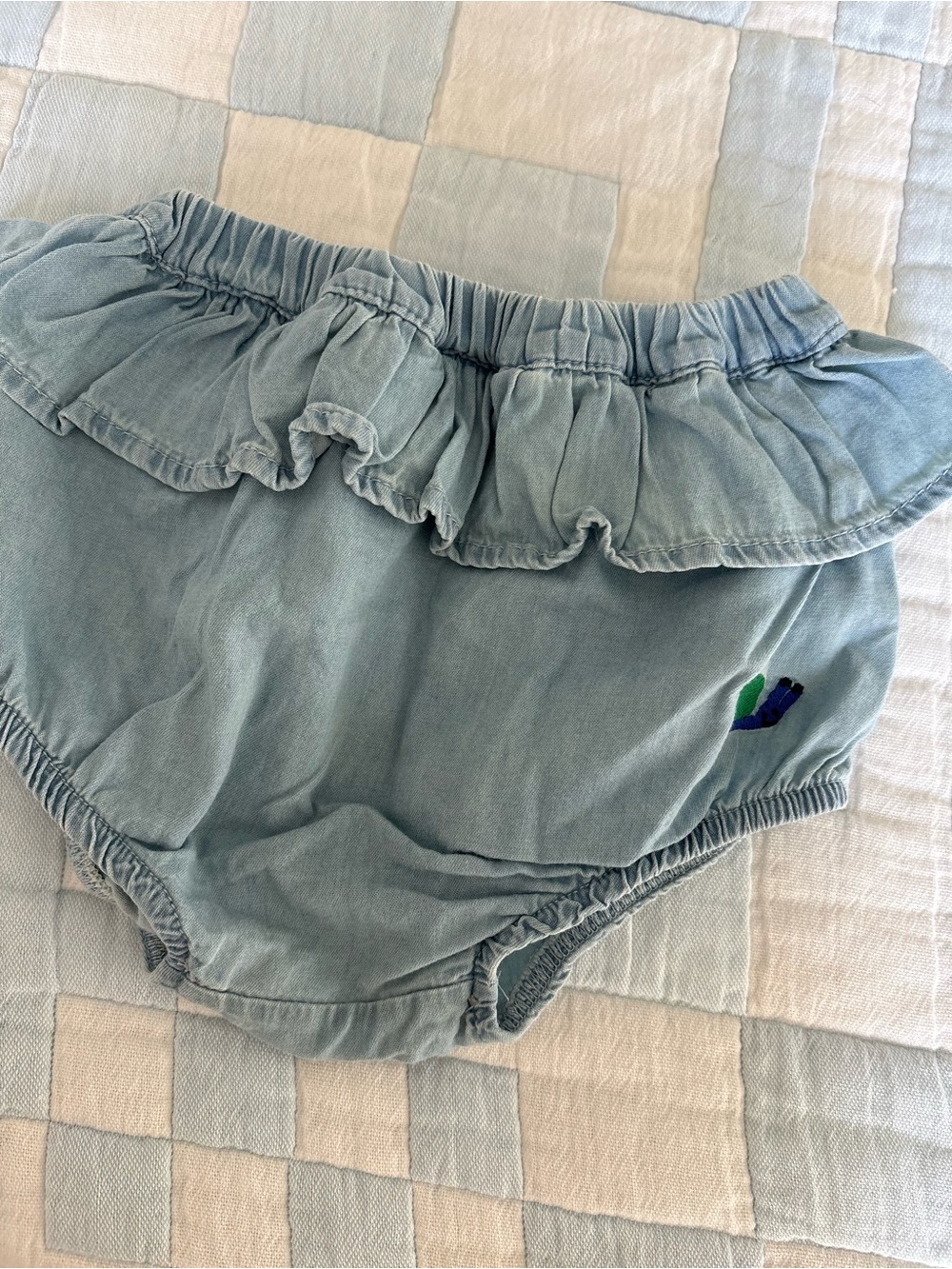 Bobo Choses Denim Peplum Snail Bloomers